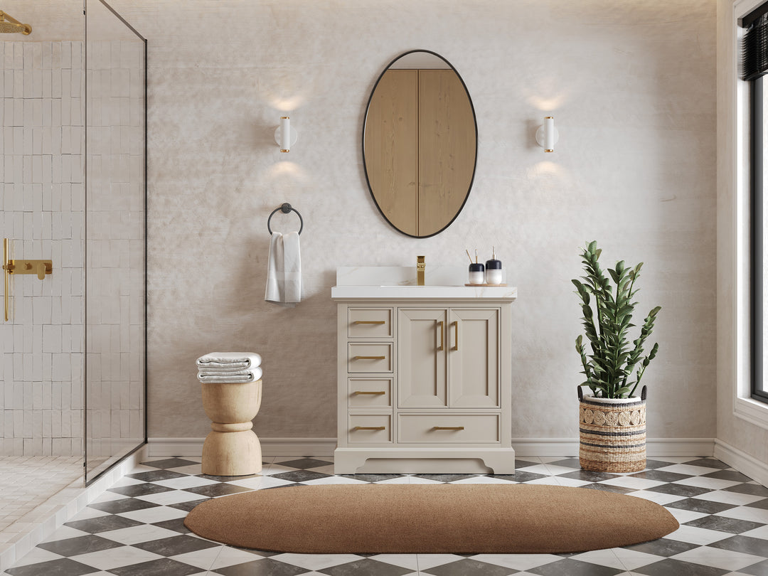 Charlotte 36" W x 22" D Center Sink Vanity for Elegant Bathroom Spaces