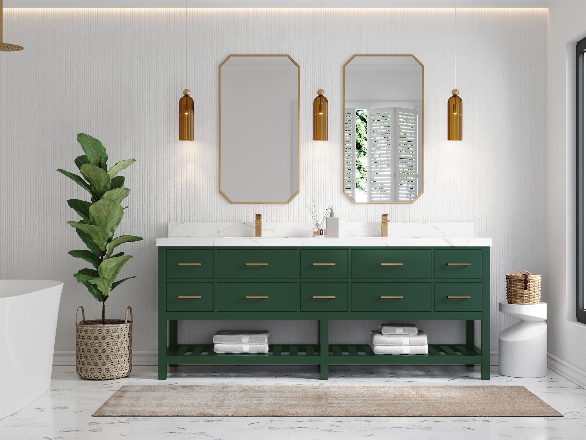 Parker 84 in. W x 22 in. D Double Sink Bathroom Vanity