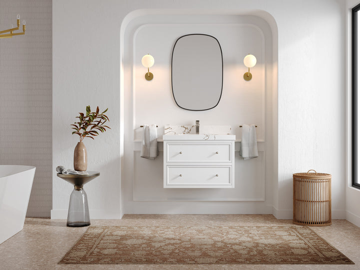 Roswell Floating 30 in. W x 22 in. D Single Sink Bathroom Vanity - photo 4