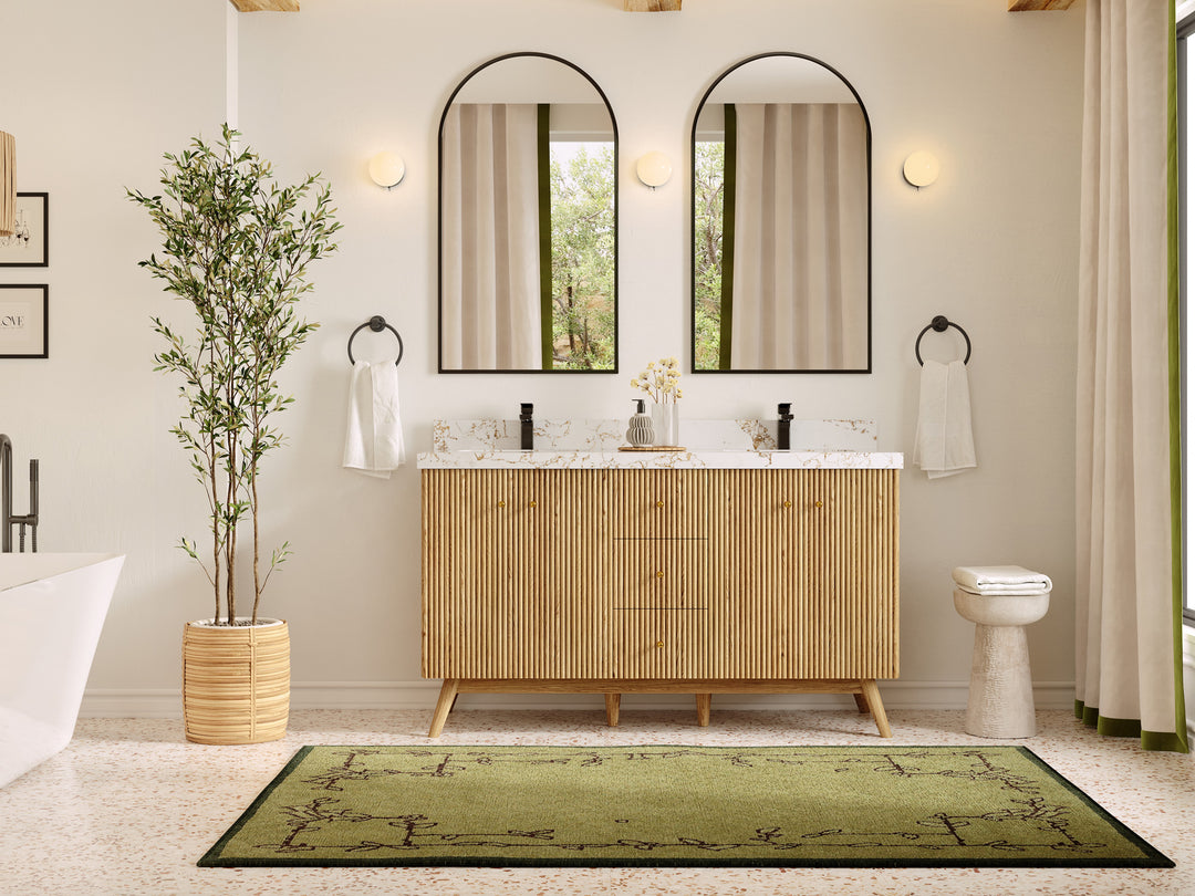 Pasadena White Oak 60 in. W x 22 in. D Double Sink Bathroom Vanity
