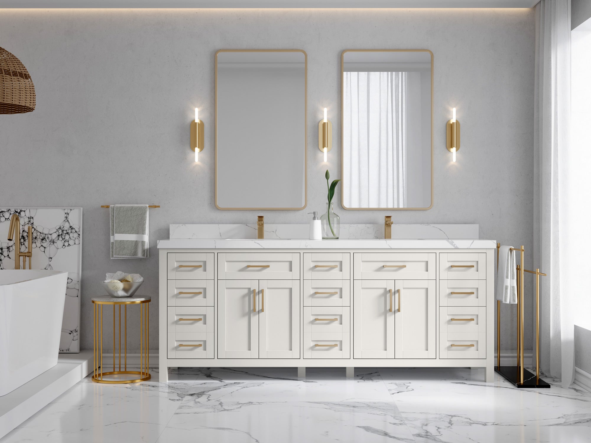 Cambridge 84 in. W x 22 in. D Double Sink Bathroom Vanity