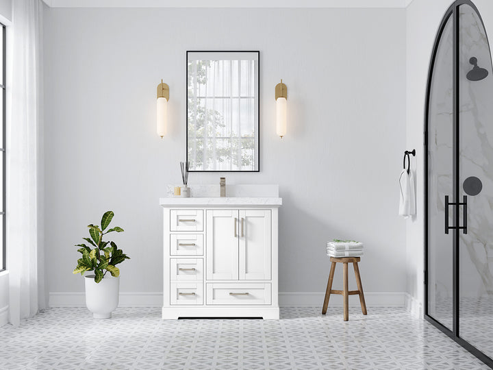 Boston 36" W x 22" D Center Sink Vanity for Modern Bathroom Spaces - photo 4