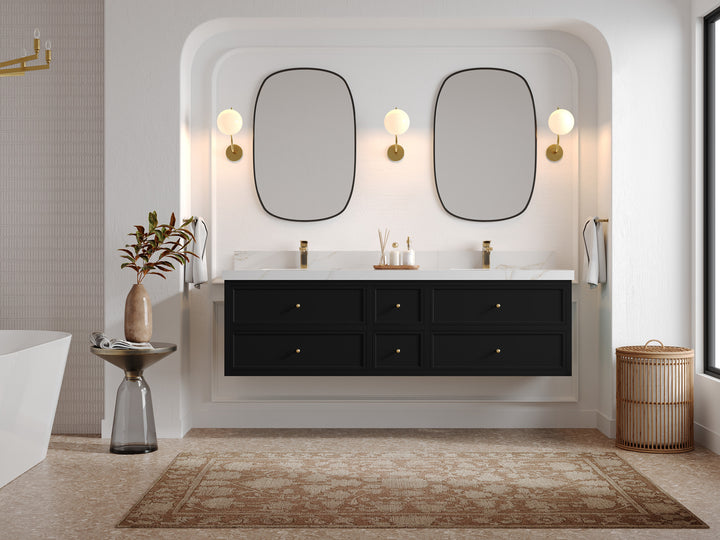 Roswell Floating 72 in. W x 22 in. D Double Sink Bathroom Vanity - photo 4
