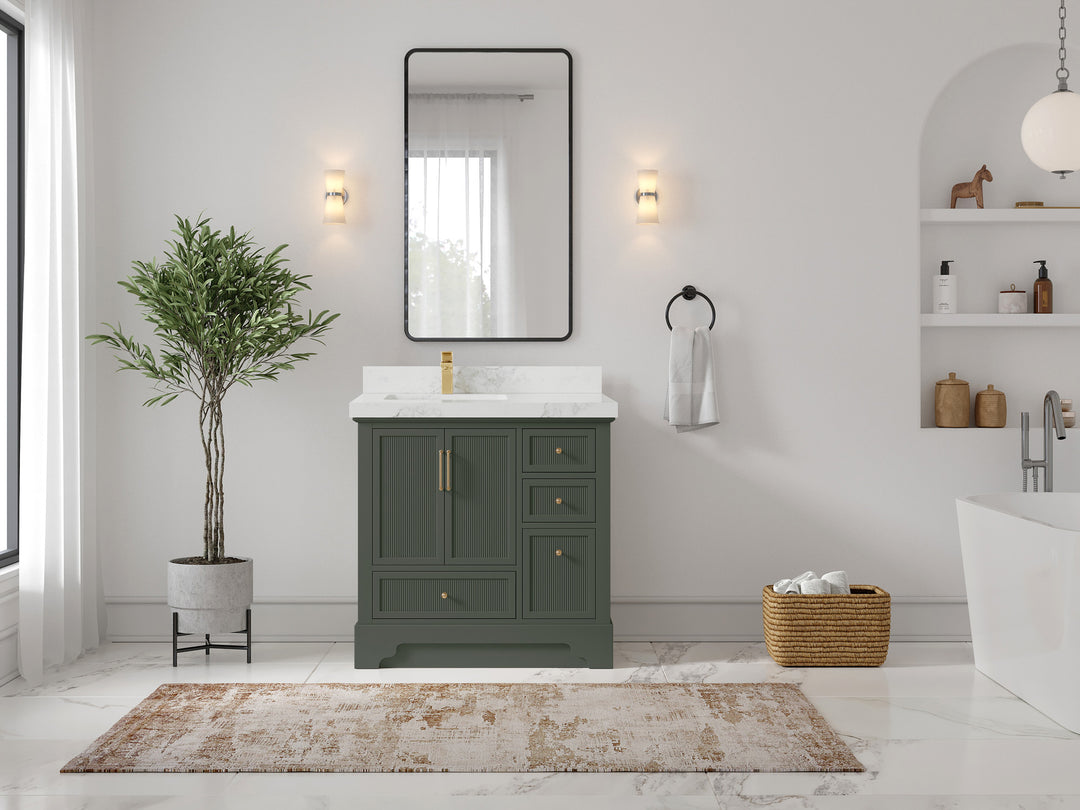 Alys 36 in. W x 22 in. D Left Offset Sink Bathroom Vanity