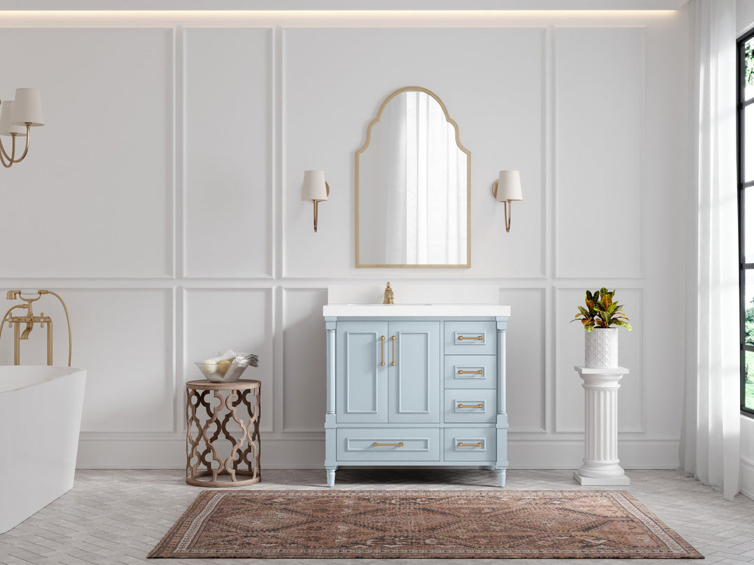 Aberdeen 36 in. W x 22 in. D Left Offset Sink Bathroom Vanity