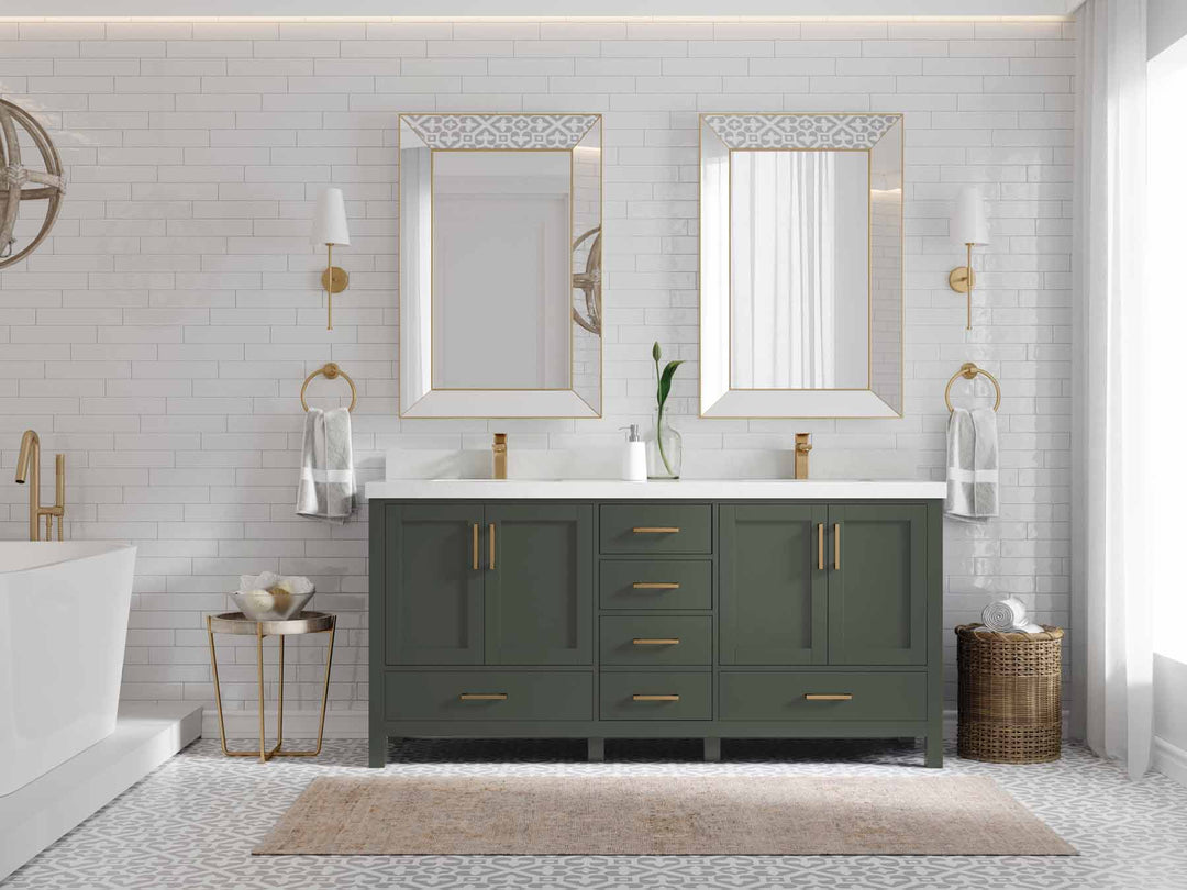 Malibu 72 in. W x 22 in. D Double Sink Bathroom Vanity