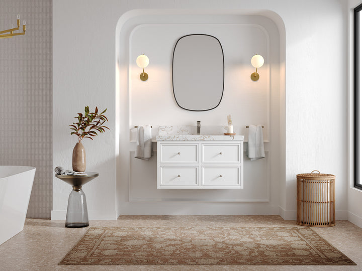 Roswell Floating 36 in. W x 22 in. D Center Sink Bathroom Vanity - photo 4