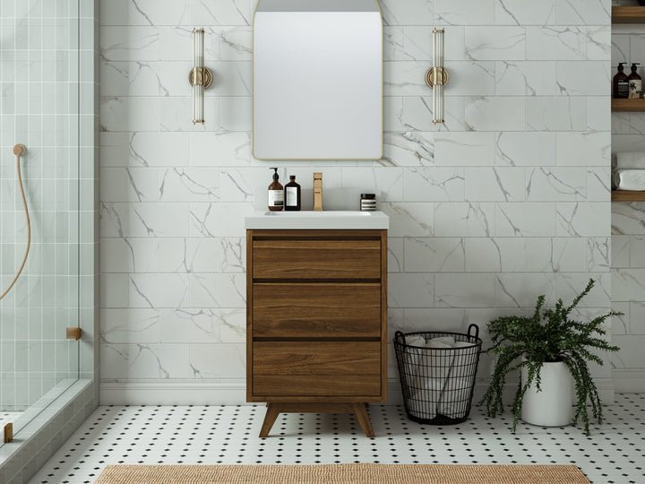 Madison Teak Wood 24 in. W x 22 in. D Single Sink Bathroom Vanity - photo 4