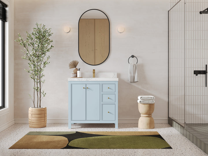 Chicago 36 in. W x 22 in. D Center Sink Bathroom Vanity - photo 4