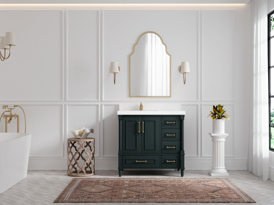 Aberdeen 36 in. W x 22 in. D Left Offset Sink Bathroom Vanity