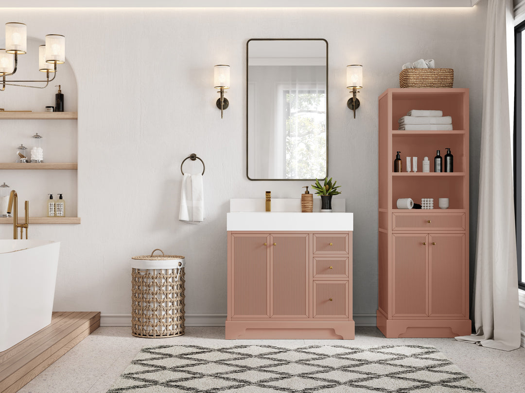 Manhattan 36 in. W x 22 in. D Left Offset Sink Bathroom Vanity
