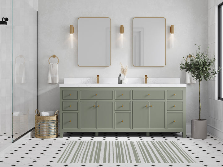 Sonoma 84 in W x 22 in D Free Standing Reeded Double Sink Bathroom Vanity - photo 4