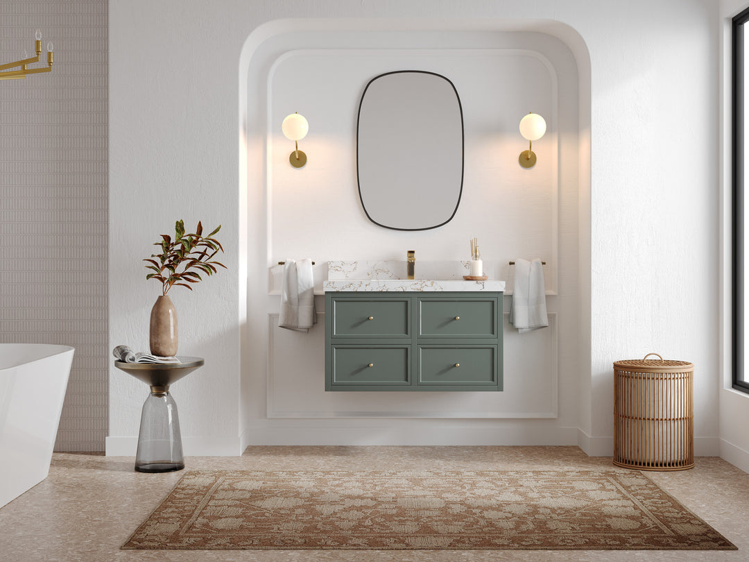 Roswell Floating 36 in. W x 22 in. D Center Sink Bathroom Vanity