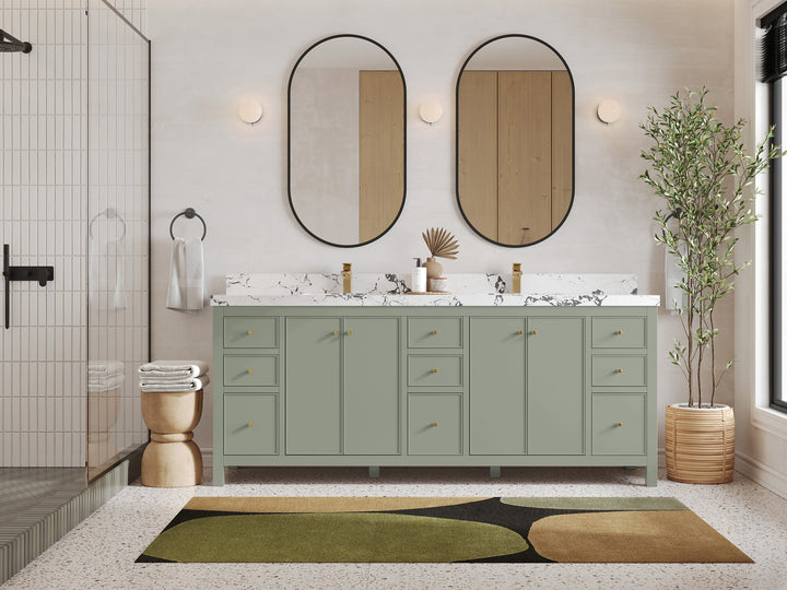 Chicago 84 in. W x 22 in. D Double Sink Bathroom Vanity - photo 4