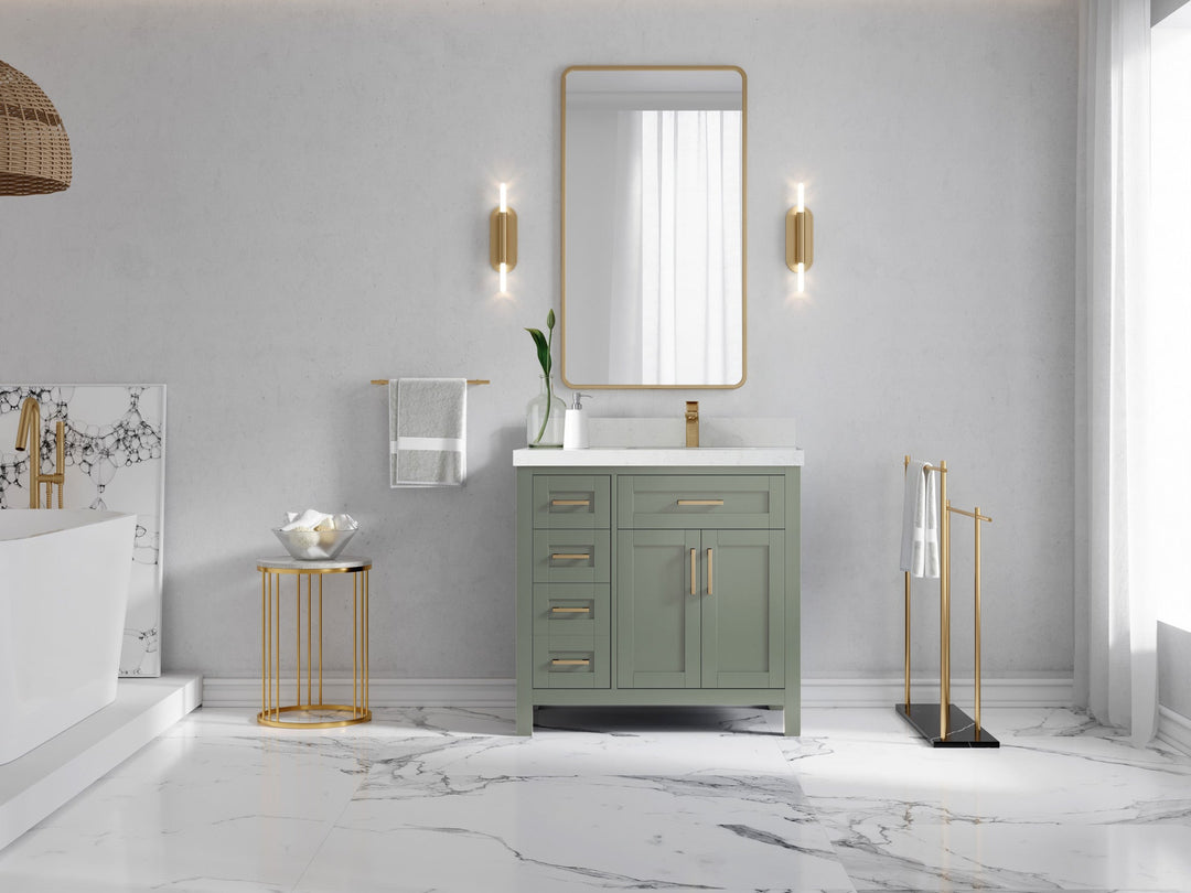 Cambridge 36 in. W x 22 in. D Right Offset Sink Bathroom Vanity