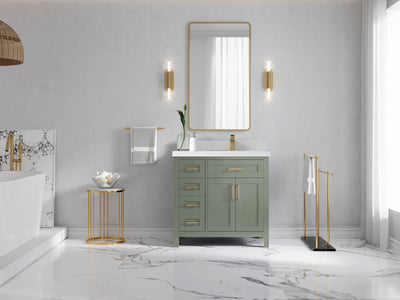 Cambridge 36 in. W x 22 in. D Right Offset Sink Bathroom Vanity