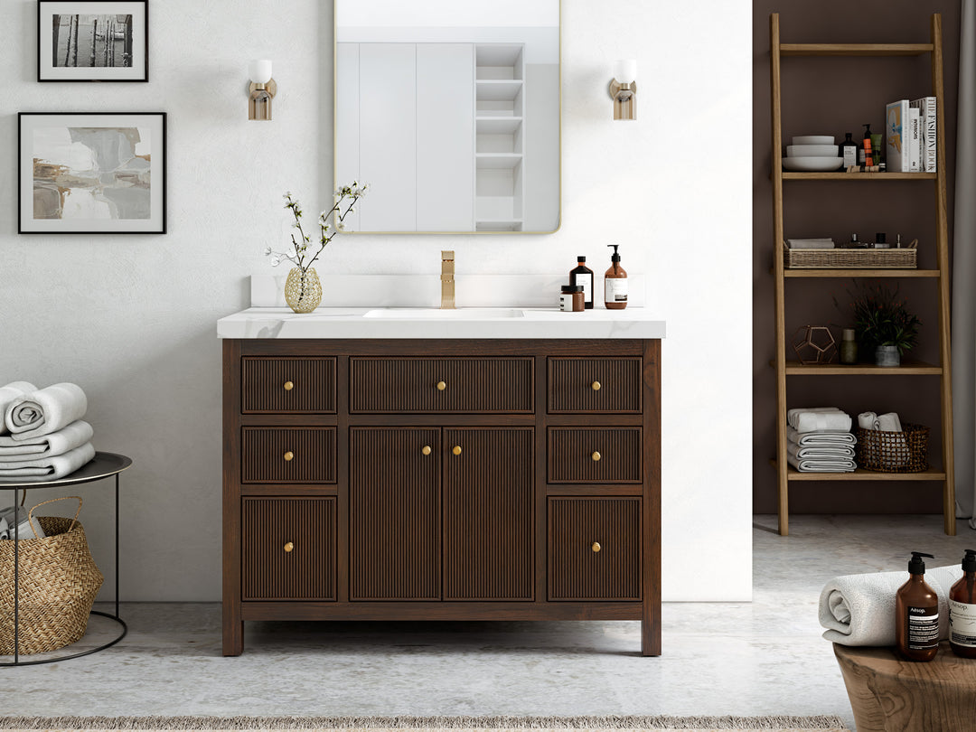 Sonoma Teak Wood 48 in. W x 22 in. D Single Sink Bathroom Vanity