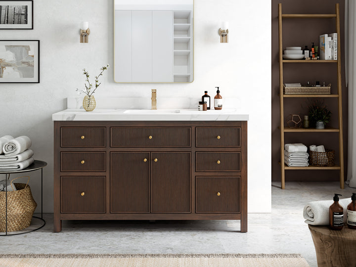 Sonoma Teak Wood 60 in. W x 22 in. D Single Sink Bathroom Vanity - photo 4