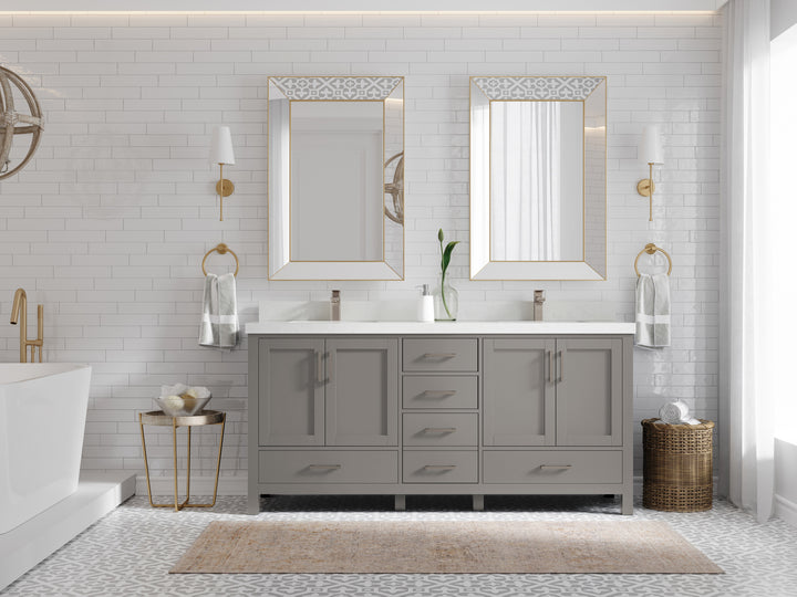 Malibu 72 in. W x 22 in. D Double Sink Bathroom Vanity - photo 4