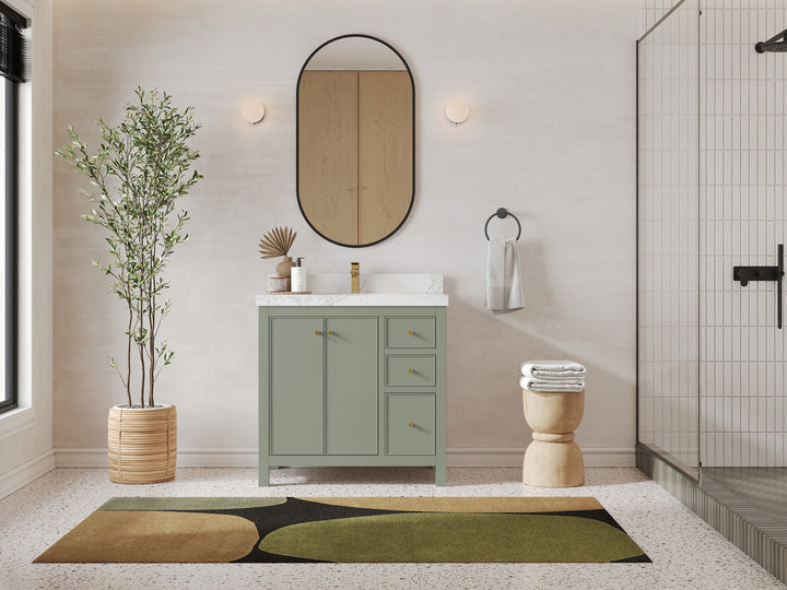 Chicago 36 in. W x 22 in. D Center Sink Bathroom Vanity - photo 4