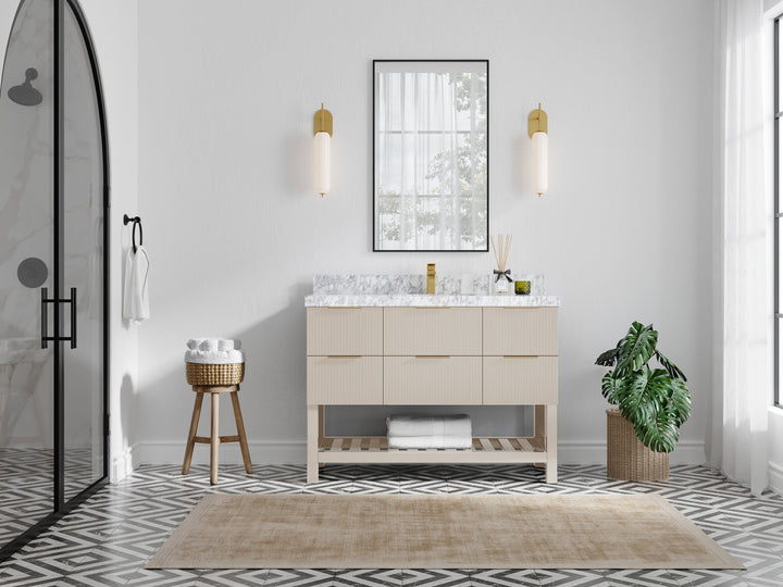 Catalina 48 in W x 22 in D Free Standing Reeded Single Sink Bathroom Vanity - photo 4