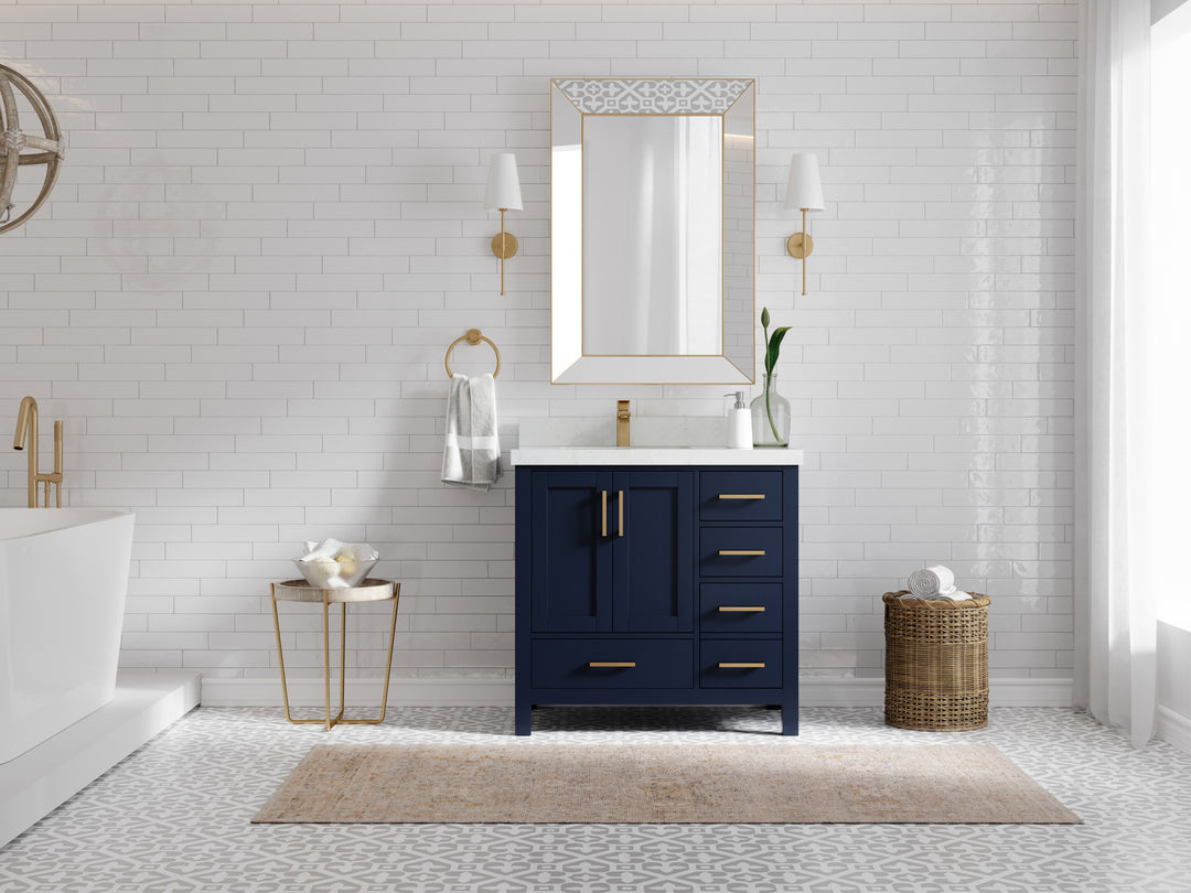 Malibu 36 in. W x 22 in. D Left Offset Sink Bathroom Vanity