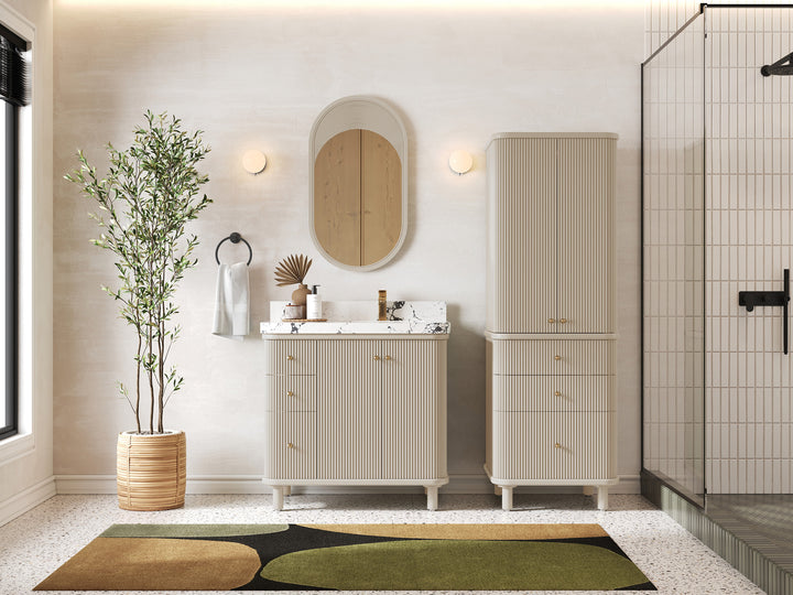 Miami 36 in. W x 22 in. D Right Offset Sink Bathroom Vanity - photo 4