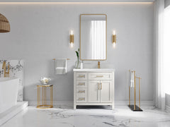 Cambridge 36 in. W x 22 in. D Right Offset Sink Bathroom Vanity - photo 4