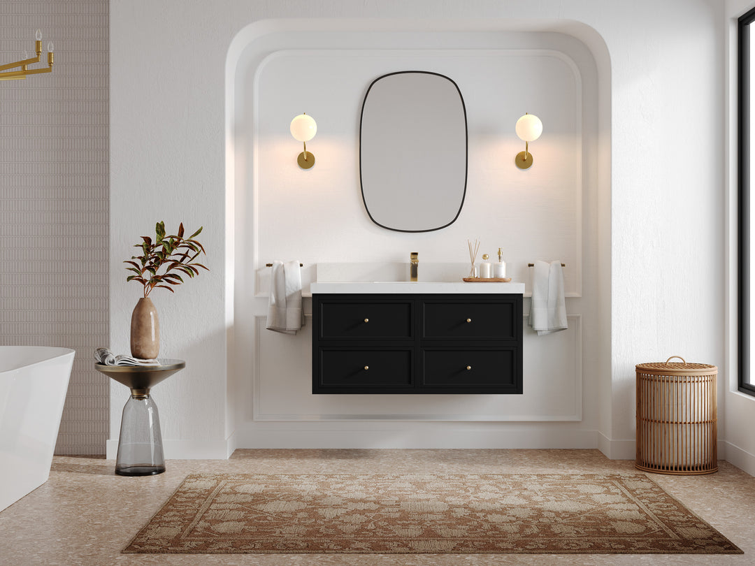 Roswell Floating 42 in. W x 22 in. D Single Sink Bathroom Vanity