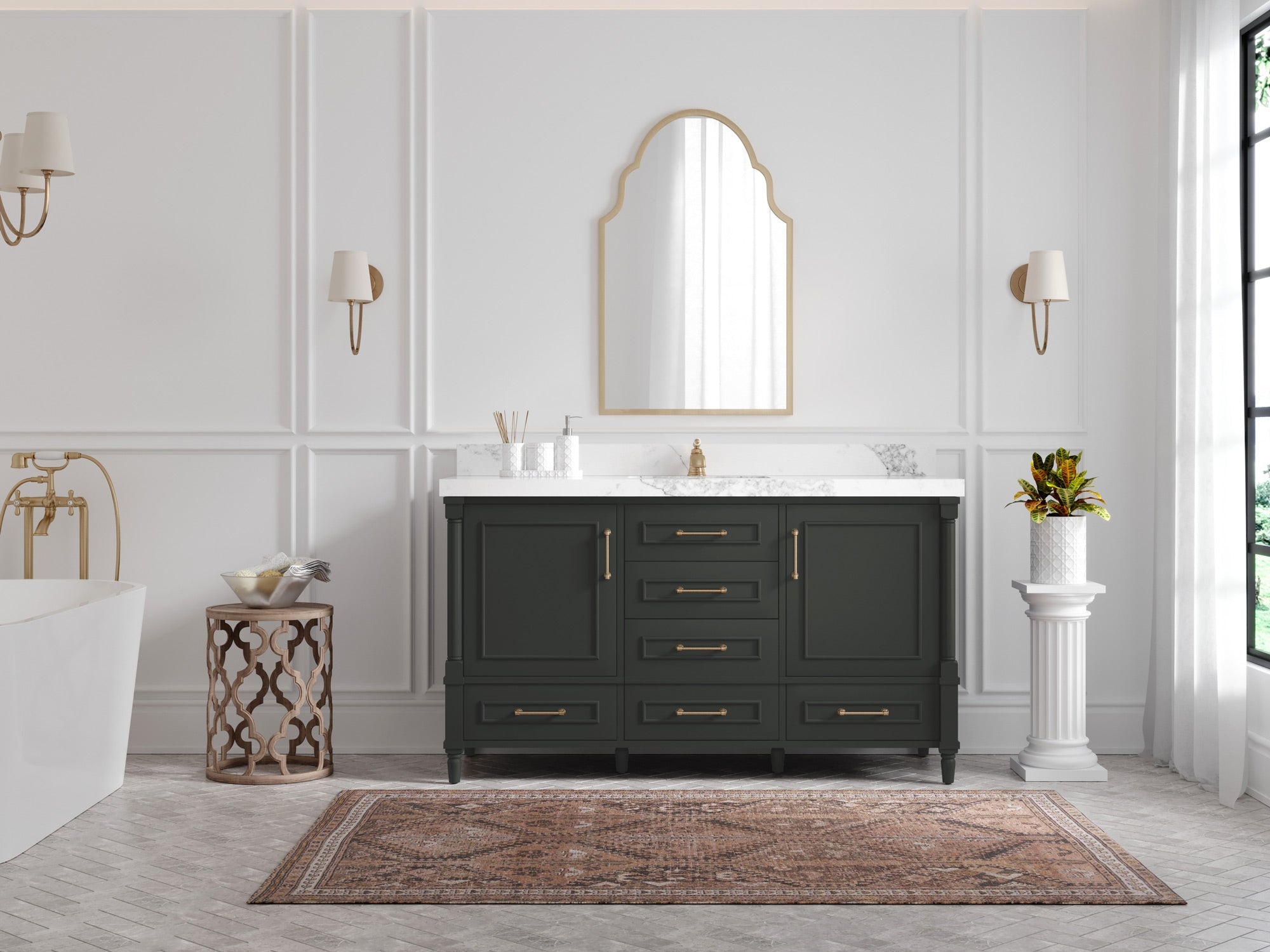 Aberdeen 60 in. W x 22 in. D Single Sink Bathroom Vanity - Willow Bath and Vanity