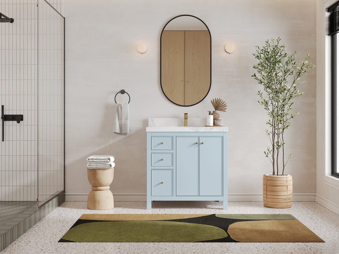 Chicago 36 in. W x 22 in. D Center Sink Bathroom Vanity