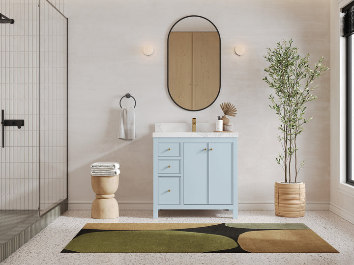 Chicago 36 in. W x 22 in. D Center Sink Bathroom Vanity - photo 4