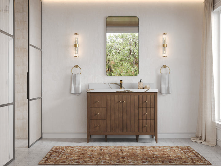 Atlanta Teak Wood 48 in. W x 22 in. D Single Sink Bathroom Vanity - photo 4