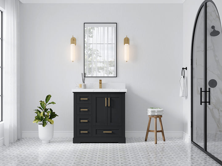 Boston 36" W x 22" D Center Sink Vanity for Modern Bathroom Spaces - photo 4