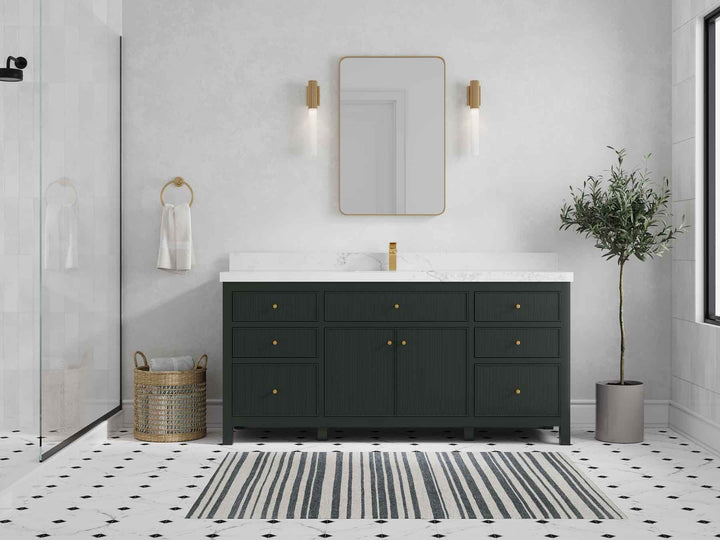 Sonoma 72 in W x 22 in D Free Standing Reeded Single Sink Bathroom Vanity - photo 3