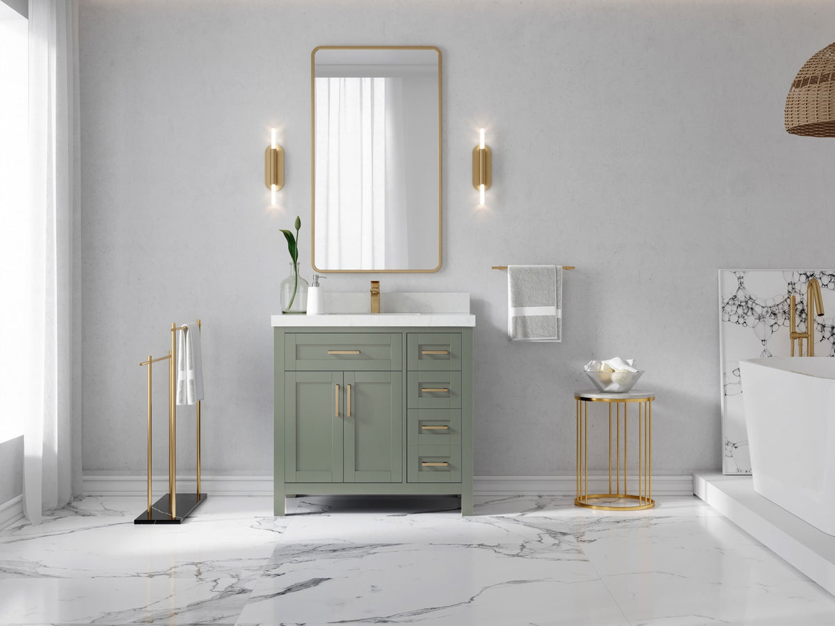 Cambridge 36 in. W x 22 in. D Left Offset Sink Bathroom Vanity