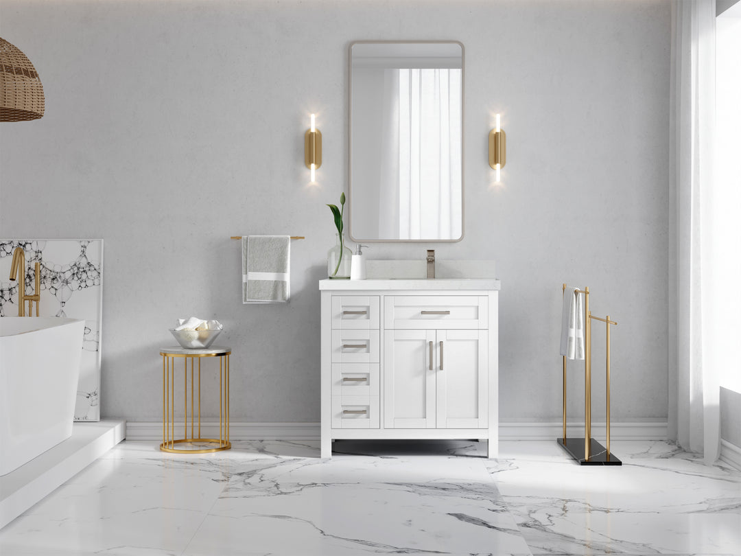 Cambridge 36 in. W x 22 in. D Right Offset Sink Bathroom Vanity