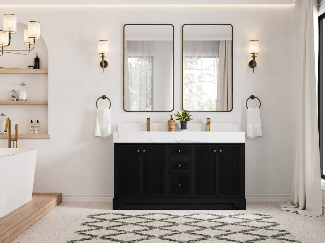 Manhattan 60 in. W x 22 in. D Double Sink Bathroom Vanity