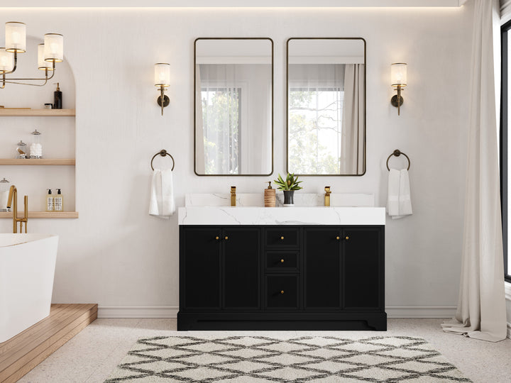 Manhattan 60 in. W x 22 in. D Double Sink Bathroom Vanity - photo 4