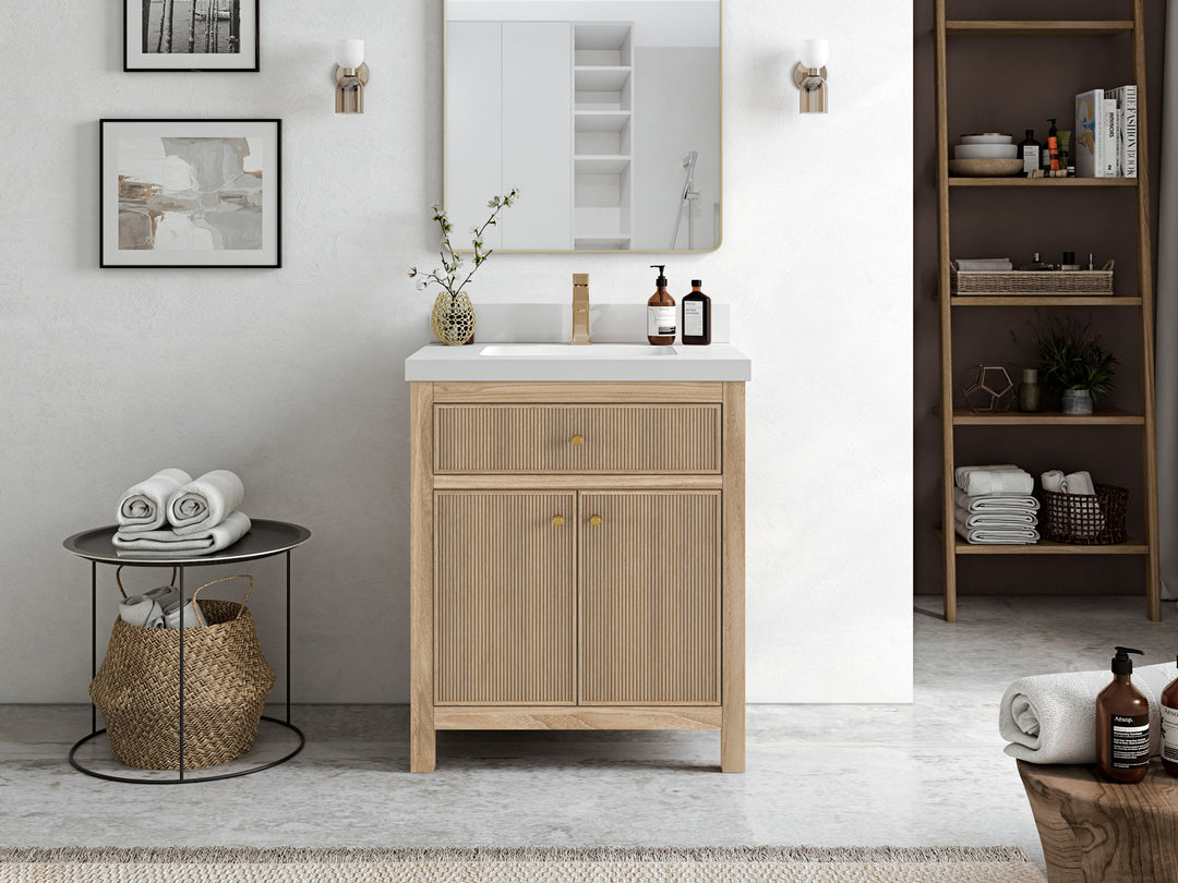 Sonoma Teak Wood 30 in. W x 22 in. D Single Sink Bathroom Vanity
