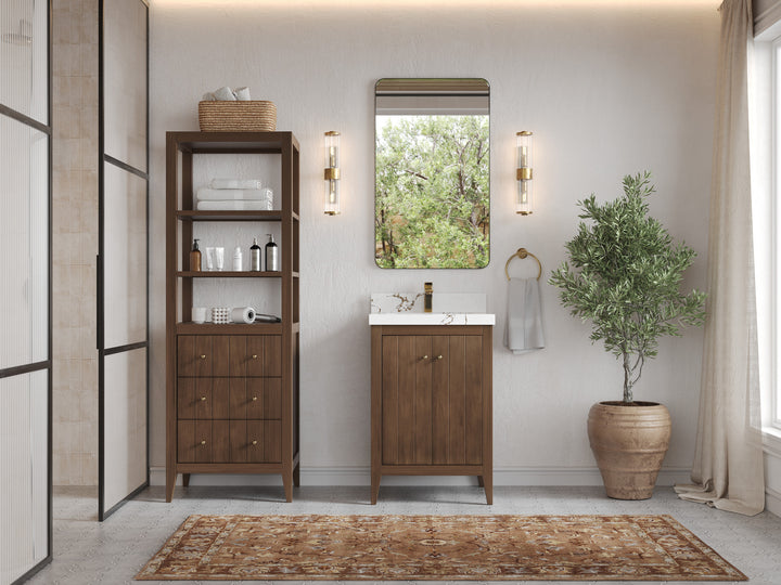 Atlanta Teak Wood 24 in. W x 22 in. D Single Sink Bathroom Vanity - photo 4