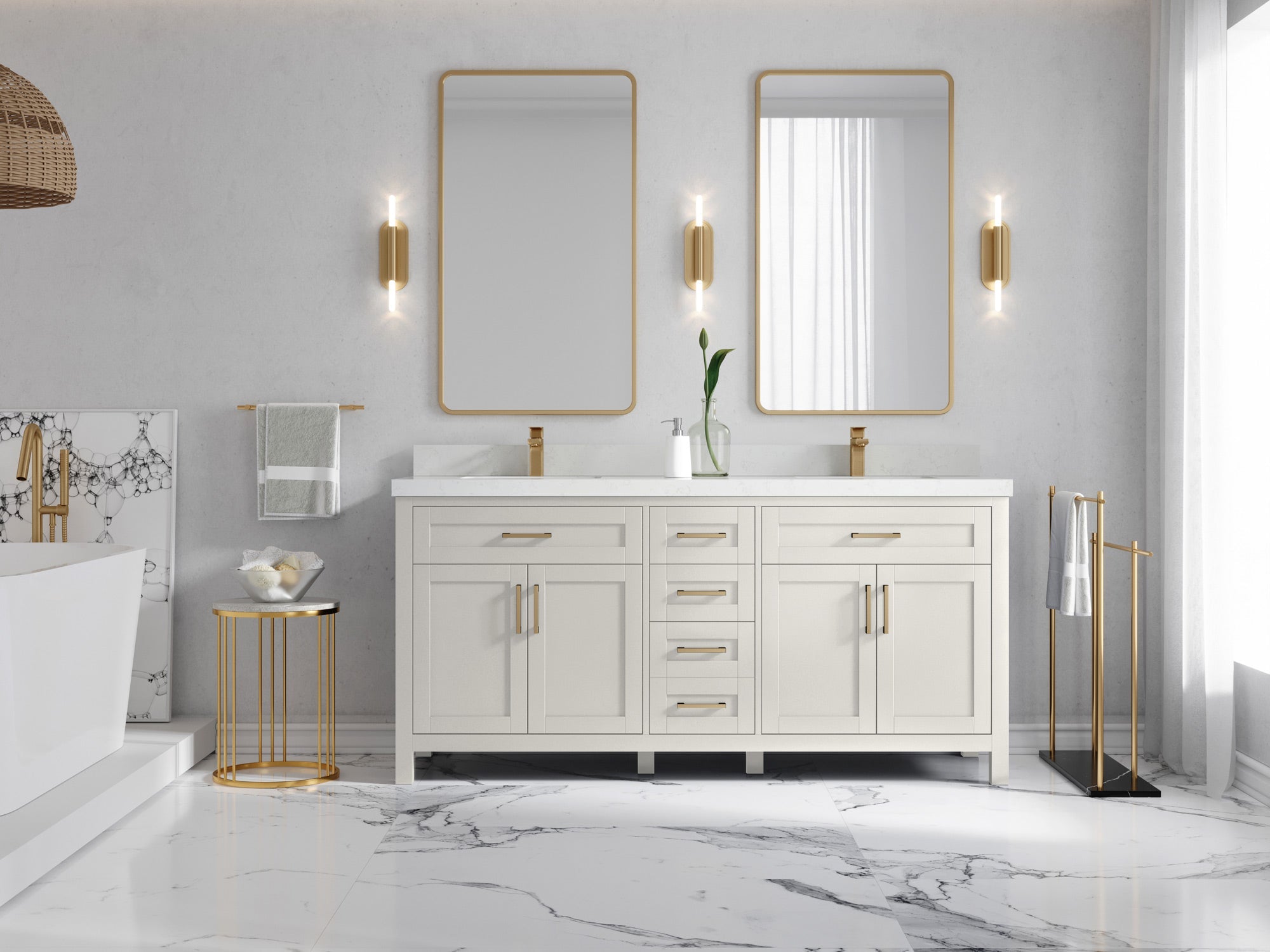 Cambridge 72 in. W x 22 in. D Double Sink Bathroom Vanity
