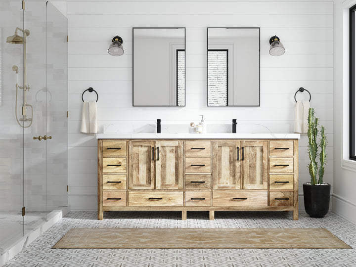 Malibu Mango Wood 84 in. W x 22 in. D Double Sink Bathroom Vanity - photo 5