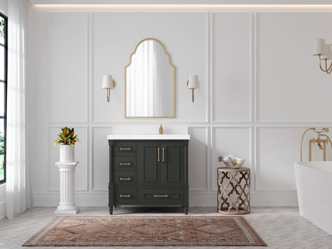 Aberdeen 36 in. W x 22 in. D Right Offset Sink Bathroom Vanity