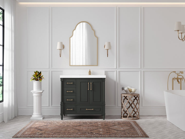 Aberdeen 36 in. W x 22 in. D Right Offset Sink Bathroom Vanity - photo 4