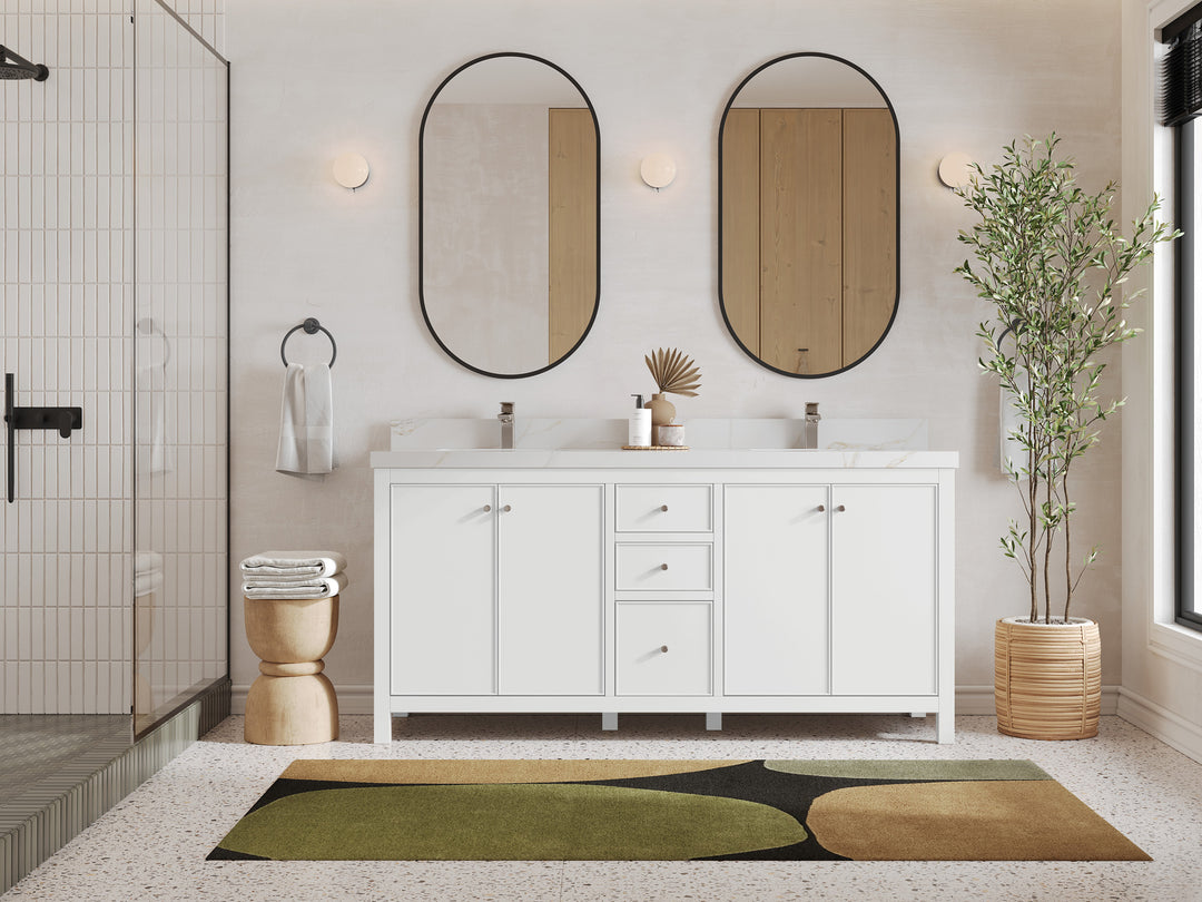 Chicago 72 in. W x 22 in. D Double Sink Bathroom Vanity