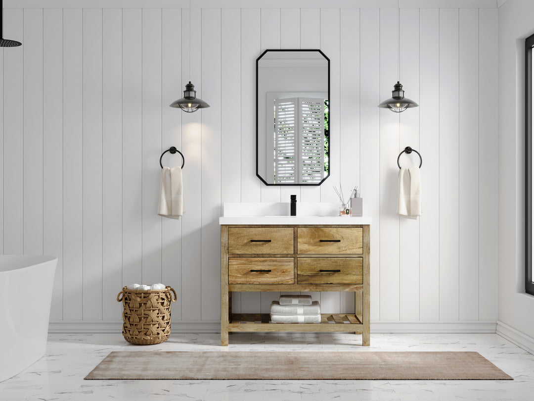Parker Mango Wood 42 in. W x 22 in. D Single Sink Bathroom Vanity