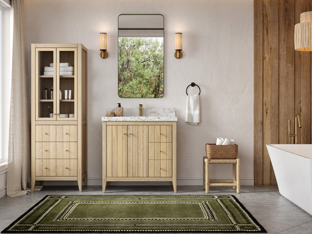 Atlanta White Oak 36 in. W x 22 in. D Center Sink Bathroom Vanity