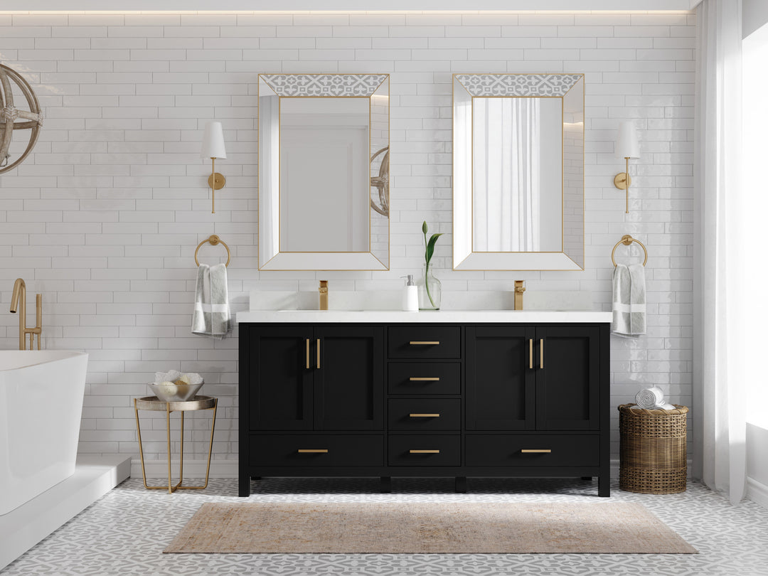 Malibu 72 in. W x 22 in. D Double Sink Bathroom Vanity