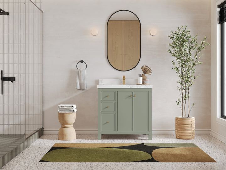 Chicago 36 in. W x 22 in. D Center Sink Bathroom Vanity - photo 4